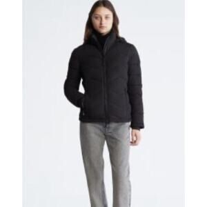 Calvin Klein Coat Women’s Size L Puffer Jacket Black Polyester Down Zip